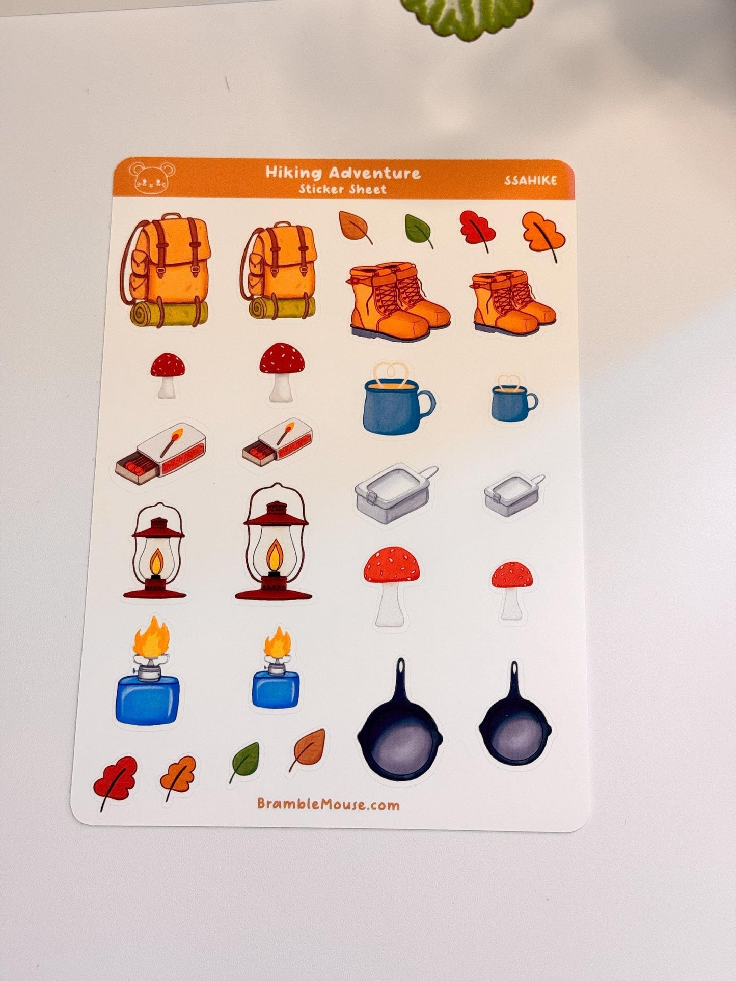 Hiking Gear Sticker Sheet - Whimsical Hiking Adventure Stickers, Perfect for Journals, scrapbooks, notebooks, cottagecore outdoorsy